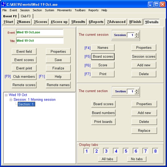 Main screen